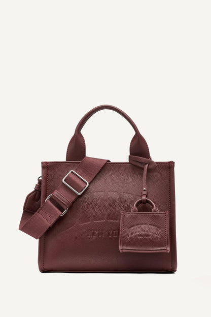 HADLEE SMALL LOGO TOTE AGED WINE | DKNY