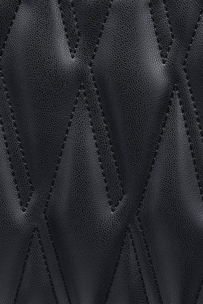 HADLEE SMALL QUILTED LOGO TOTE Black/Silver | DKNY