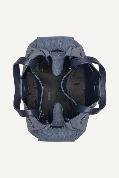 BRYAR DENIM SMALL SATCHEL Denim | DKNY