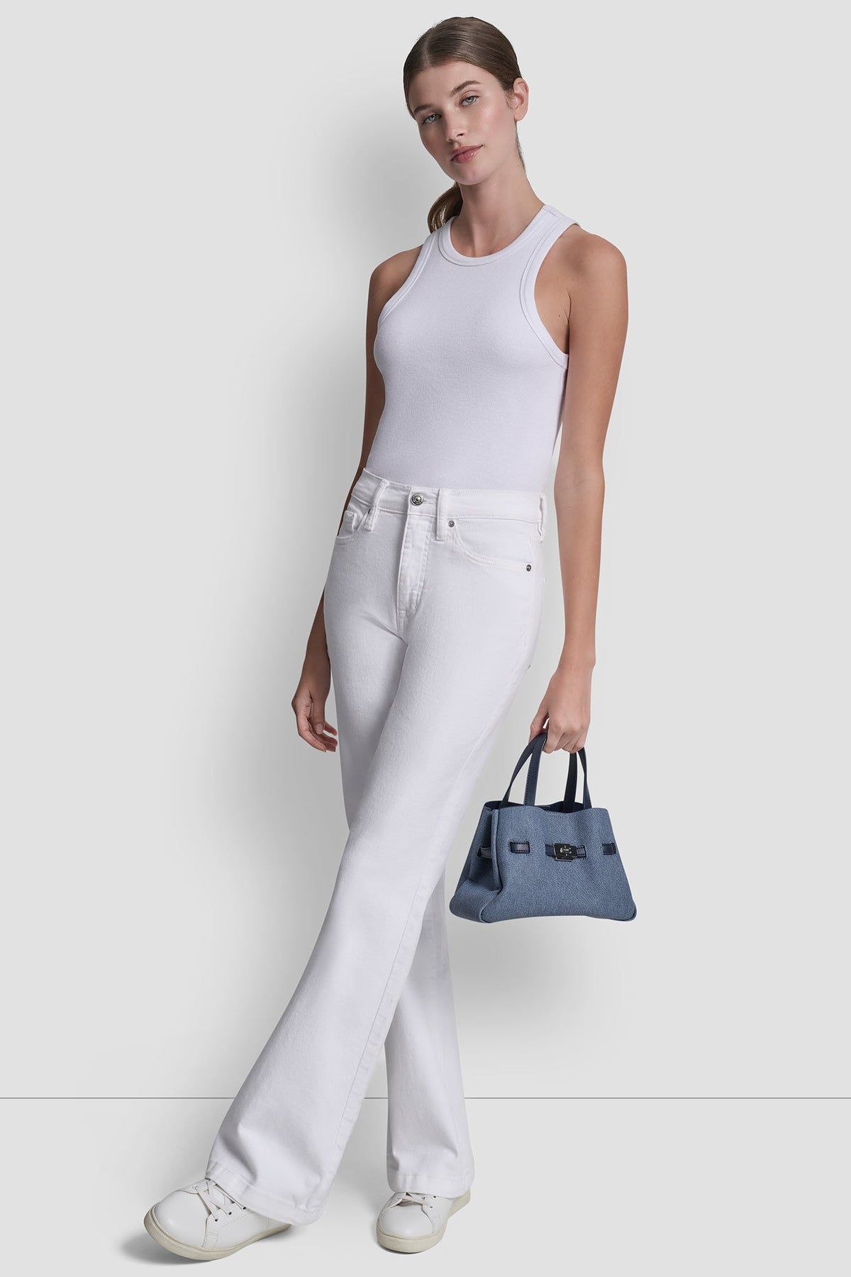 BRYAR DENIM SMALL SATCHEL Denim | DKNY