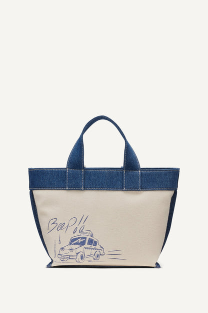 BRADY CANVAS SMALL GRAFFITI LOGO CROSSBODY BAG Natural | DKNY