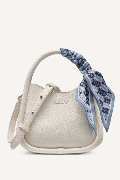 CAPRI MEDIUM HOBO CROSSBODY BAG Marshmallow | DKNY