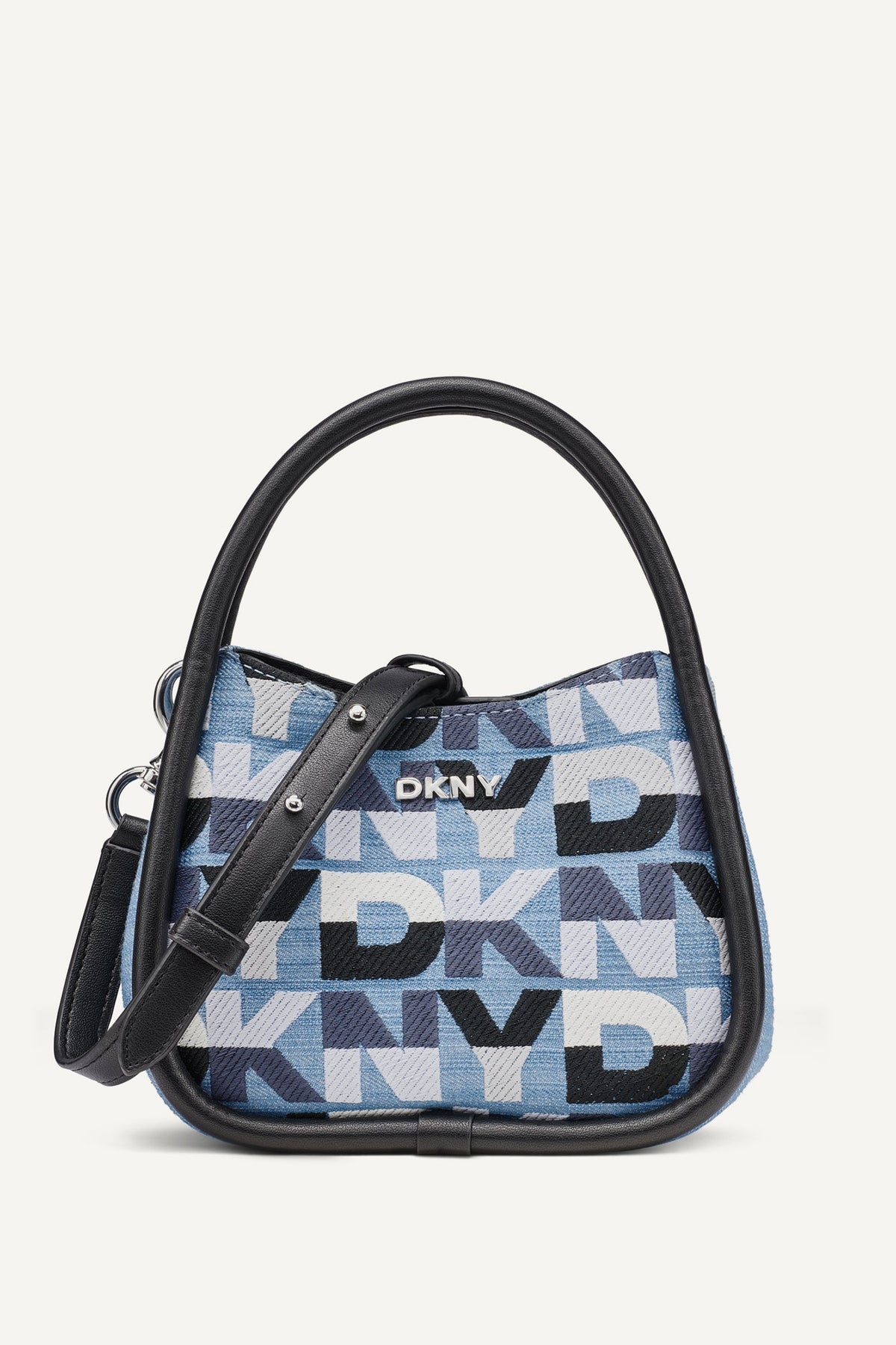 CAPRI DENIM LOGO HOBO CROSSBODY BAG Midnight Combo | DKNY