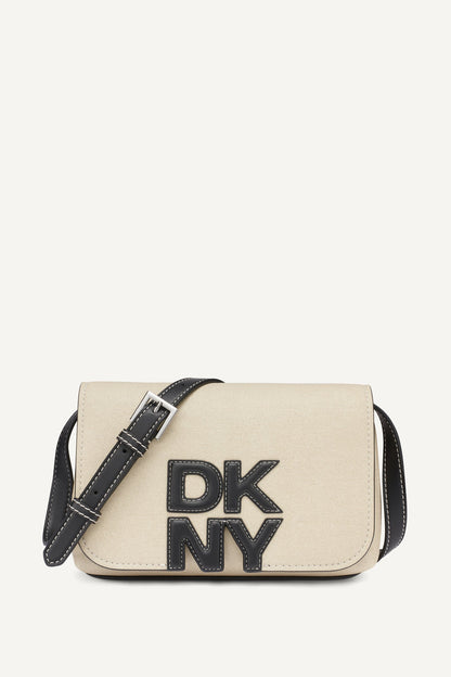 NICOLE LOGO CROSSBODY BAG Natural/Black | DKNY