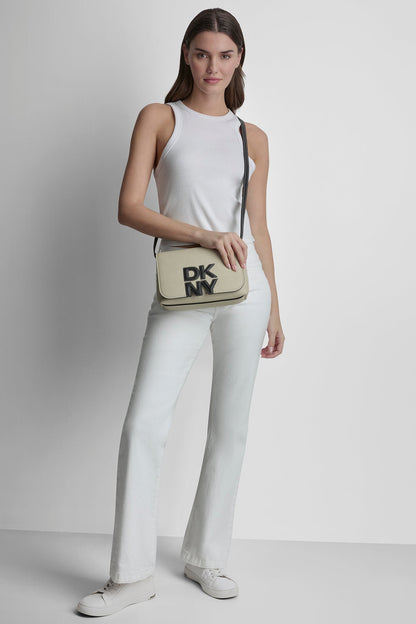 NICOLE LOGO CROSSBODY BAG Natural/Black | DKNY