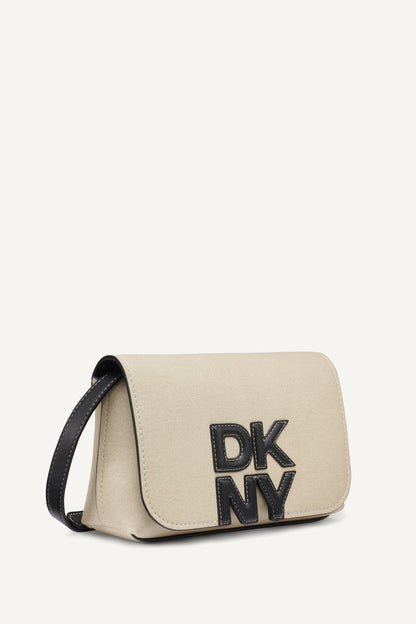 NICOLE LOGO CROSSBODY BAG Natural/Black | DKNY
