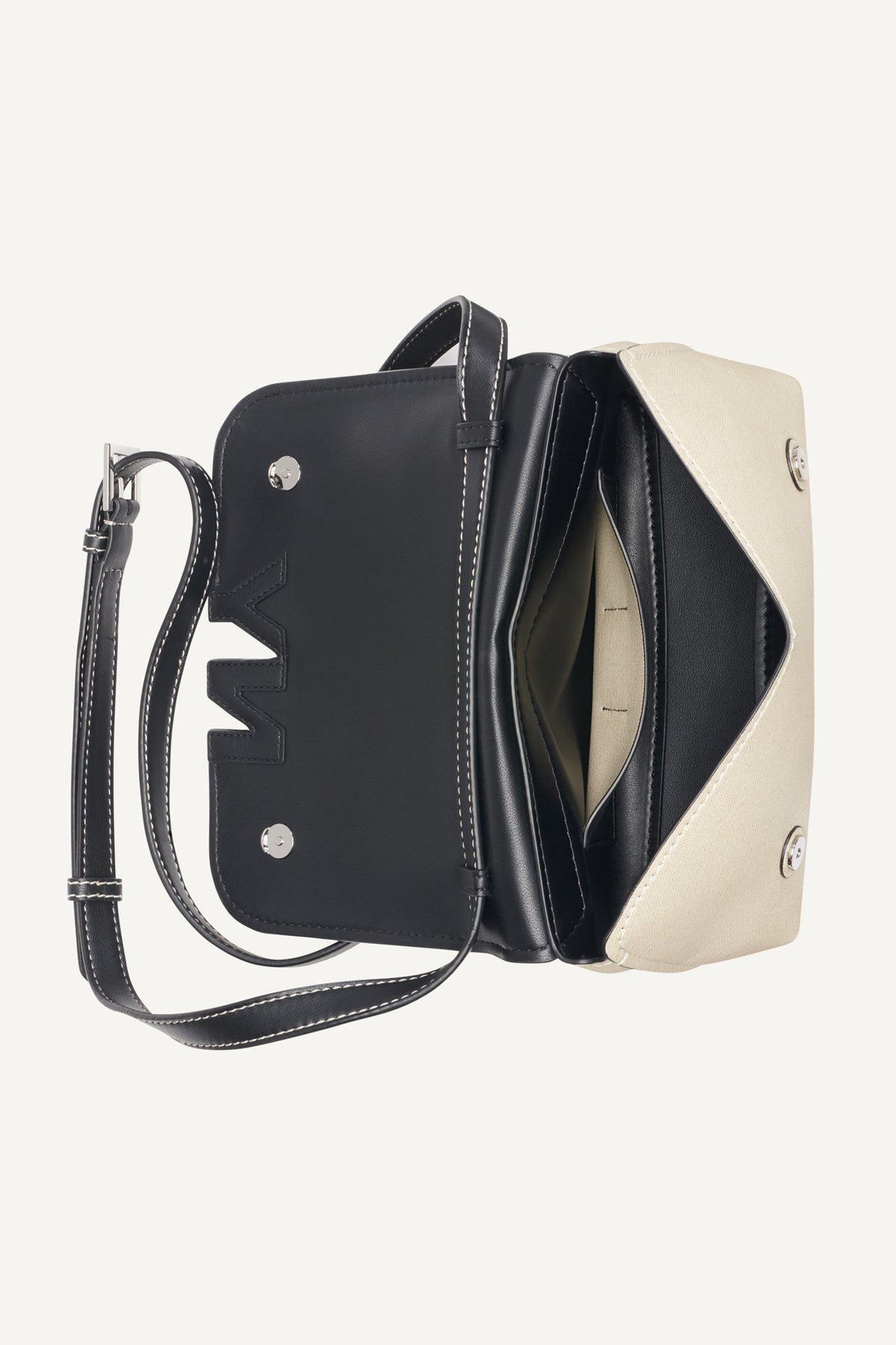 NICOLE LOGO CROSSBODY BAG Natural/Black | DKNY