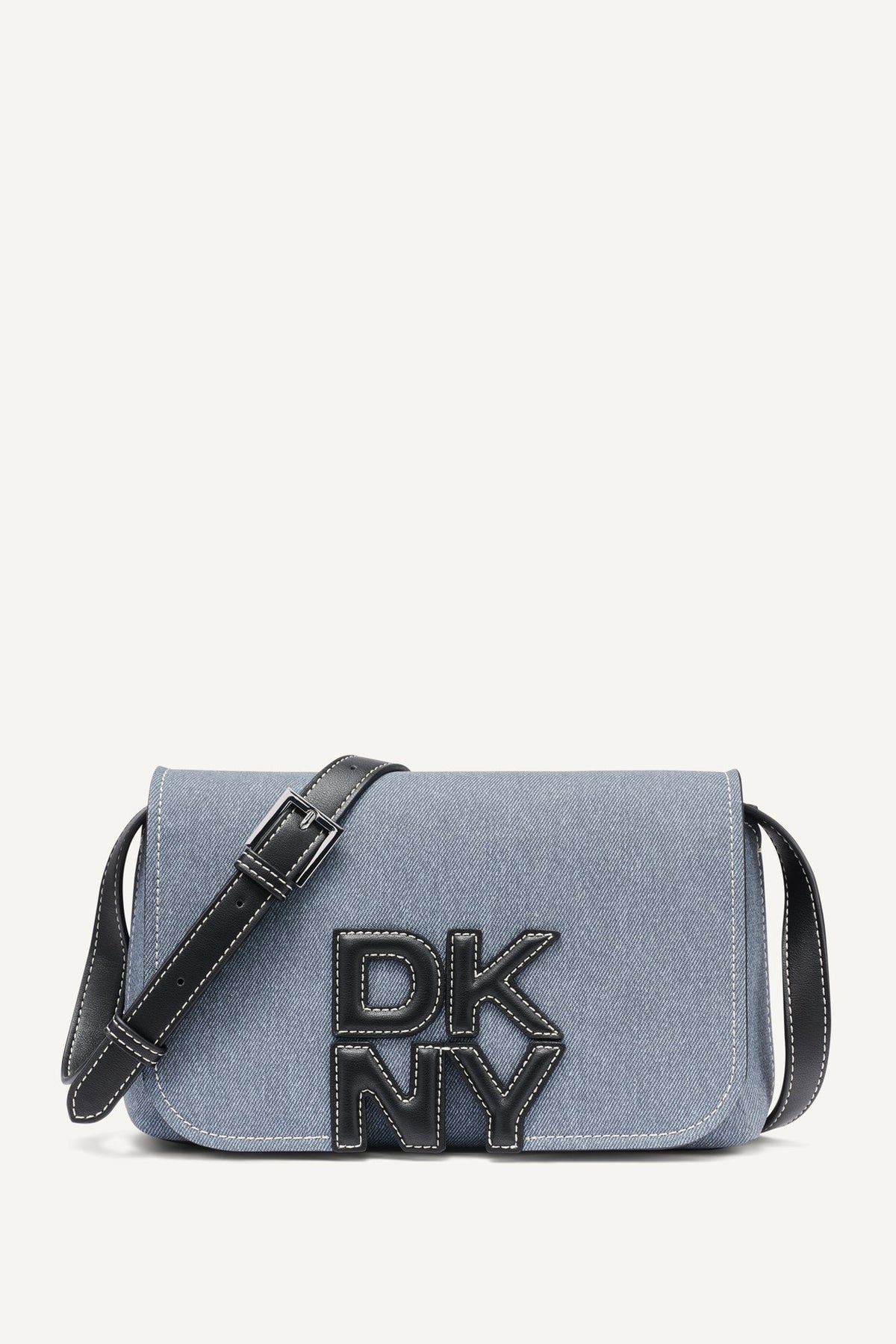 NICOLE DENIM LOGO CROSSBODY BAG Denim | DKNY