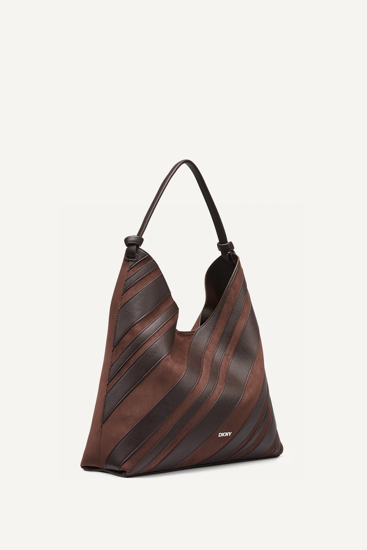 PAULA STRIPE HOBO BAG Coffee Bean | DKNY