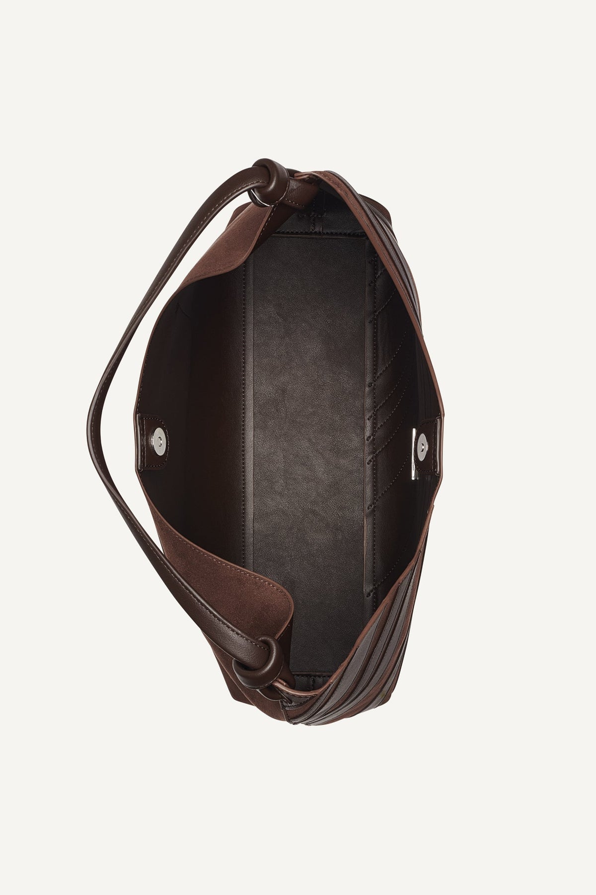 PAULA STRIPE HOBO BAG Coffee Bean | DKNY