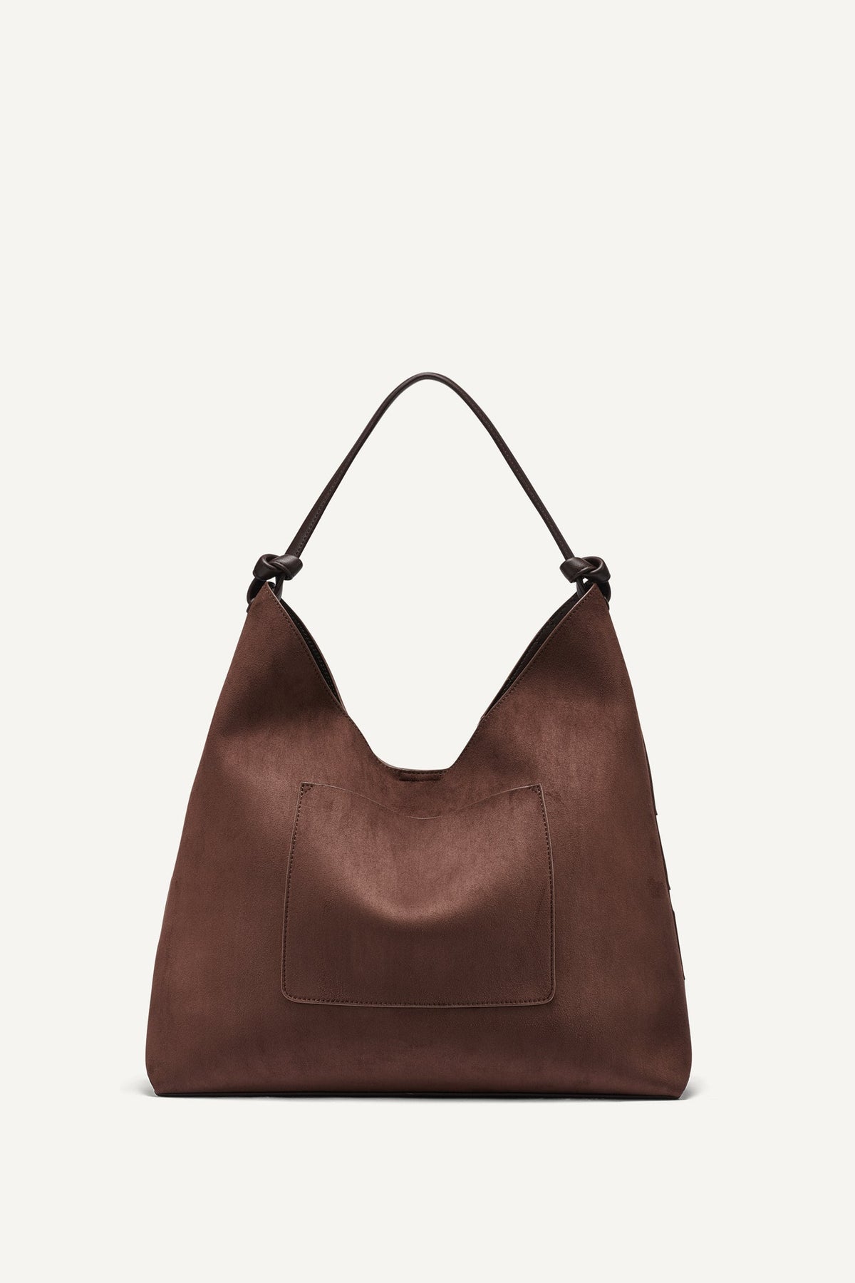 PAULA STRIPE HOBO BAG Coffee Bean | DKNY