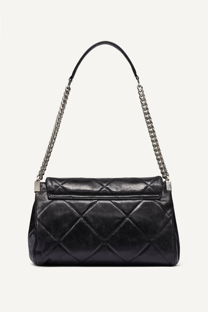 SOHO MEDIUM SHOULDER BAG Black/Silver | DKNY