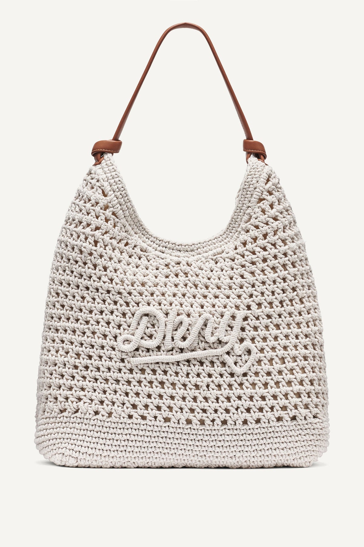 PAULA CROCHET LOGO HOBO BAG Midnight | DKNY
