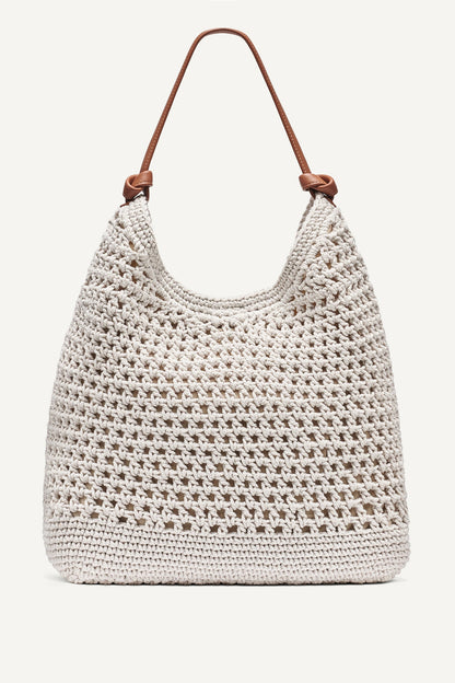 PAULA CROCHET LOGO HOBO BAG Midnight | DKNY