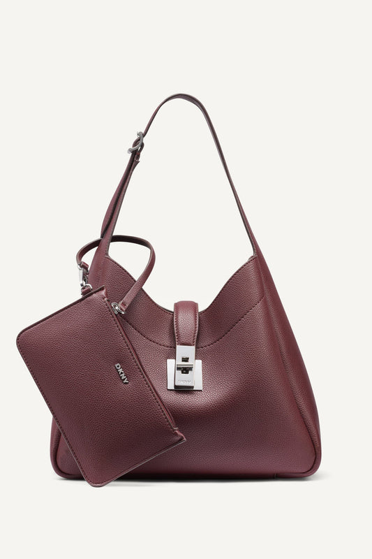 DARIA MEDIUM HOBO BAG Aged Wine | DKNY