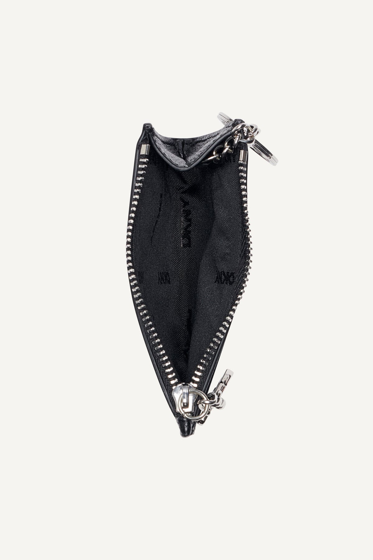 SARAH TOP ZIP CARD HOLDER Black/Silver | DKNY