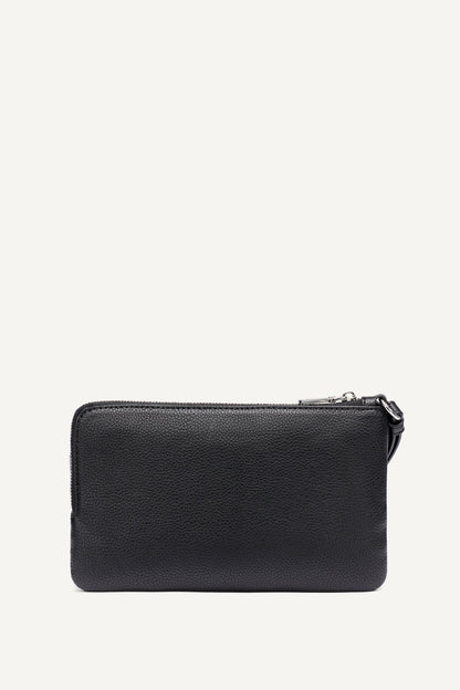 SARAH DUAL ZIP POUCH WRISTLET Denim/Black | DKNY