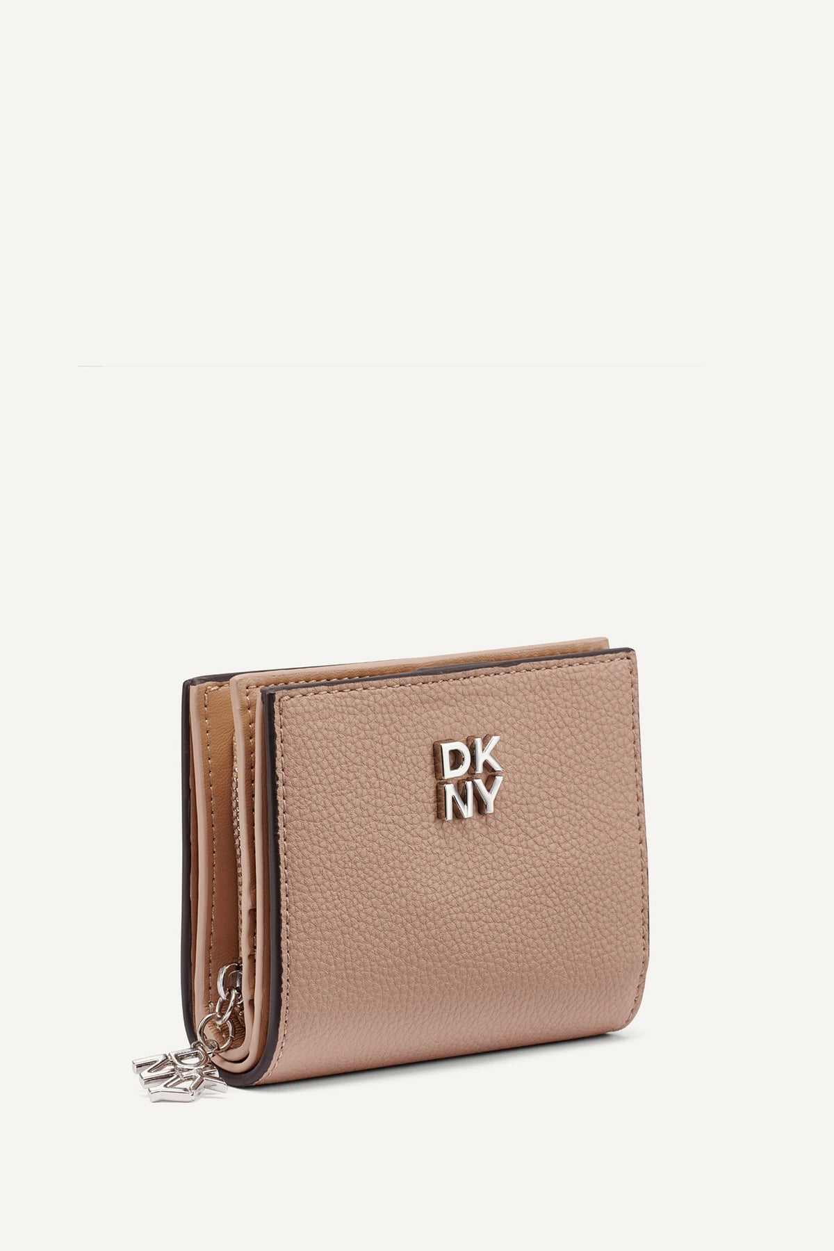 SARAH BIFOLD ZIP WALLET Black/Silver | DKNY