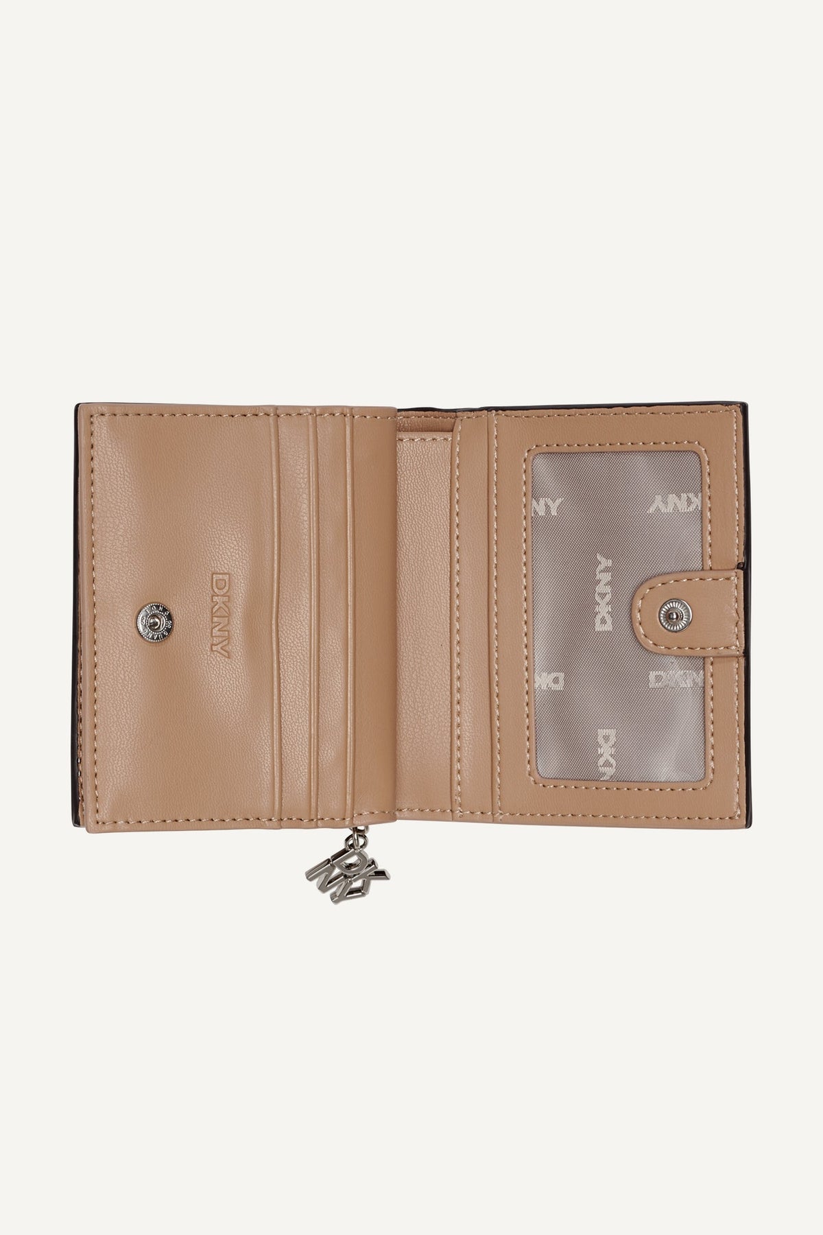 SARAH BIFOLD ZIP WALLET Black/Silver | DKNY