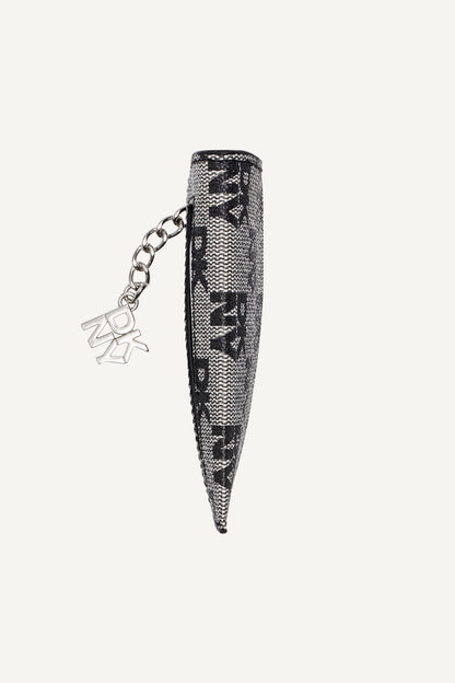 SARAH TOP ZIP CARD HOLDER Black Logo Black | DKNY