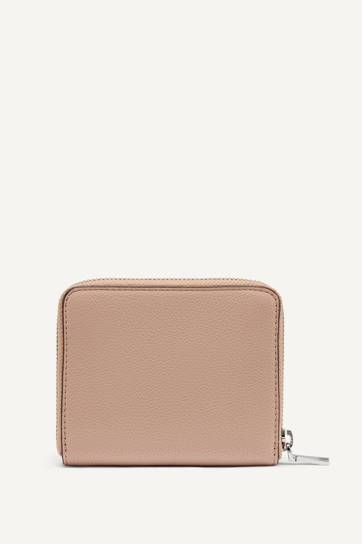 PAULA SMALL ZIP AROUND WALLET Black/Silver | DKNY