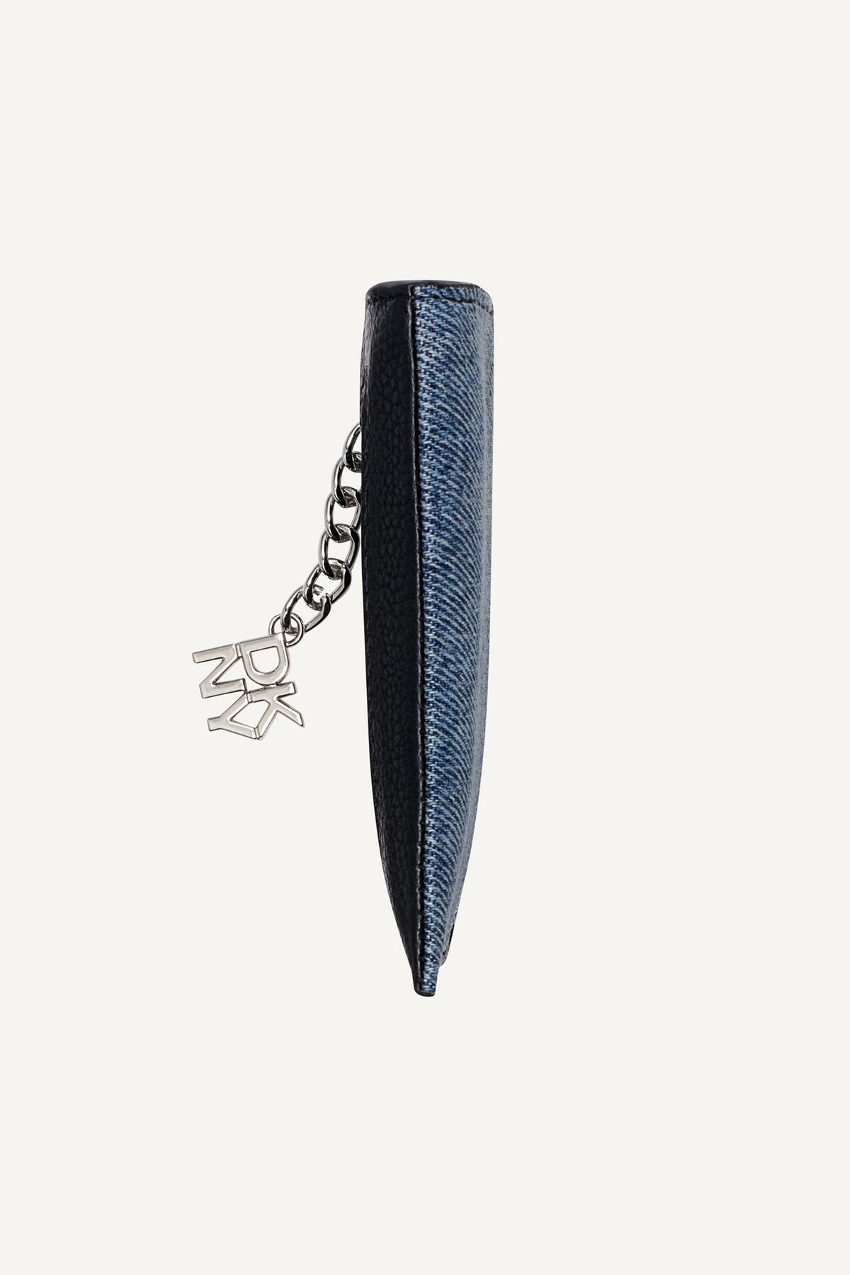 SARAH TOP ZIP CARD HOLDER Denim/Black | DKNY