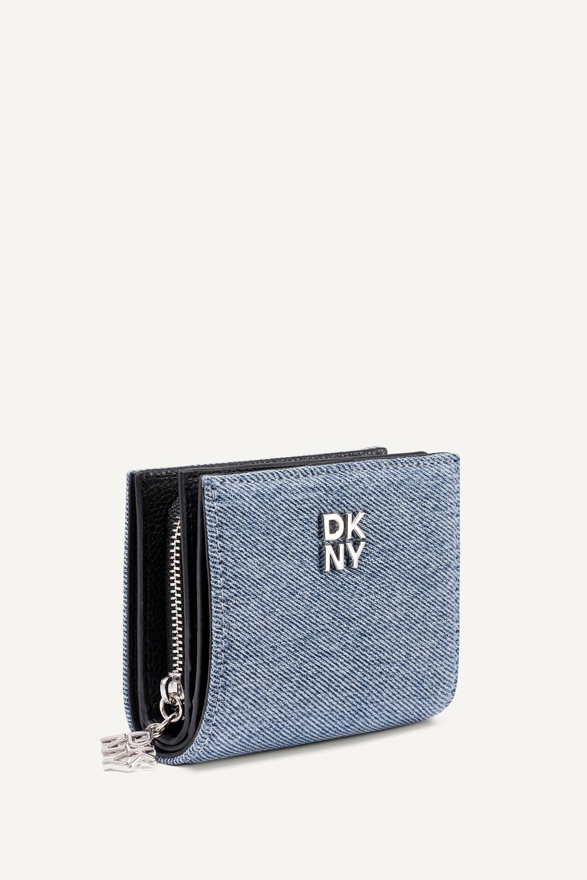 SARAH BIFOLD ZIP WALLET Denim/Black | DKNY