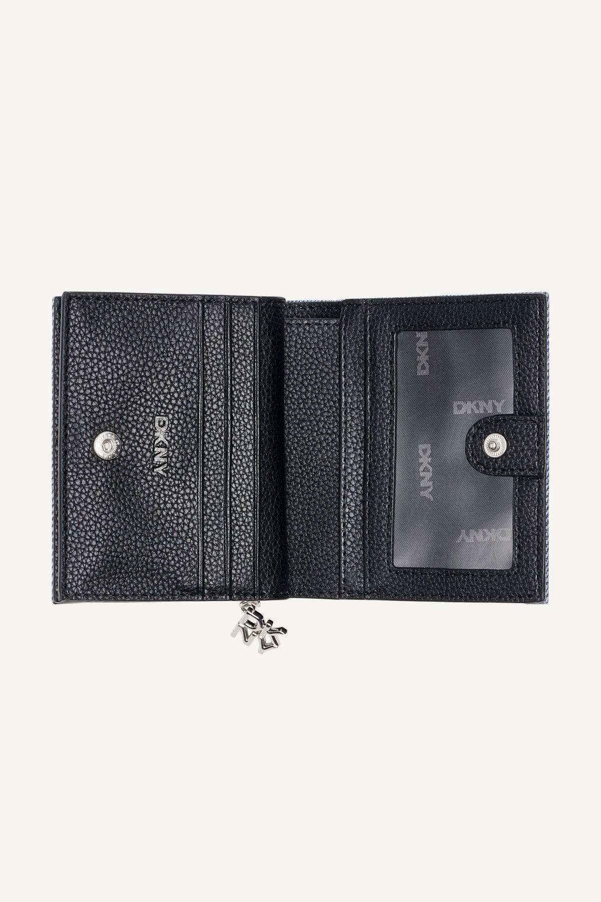 SARAH BIFOLD ZIP WALLET Denim/Black | DKNY