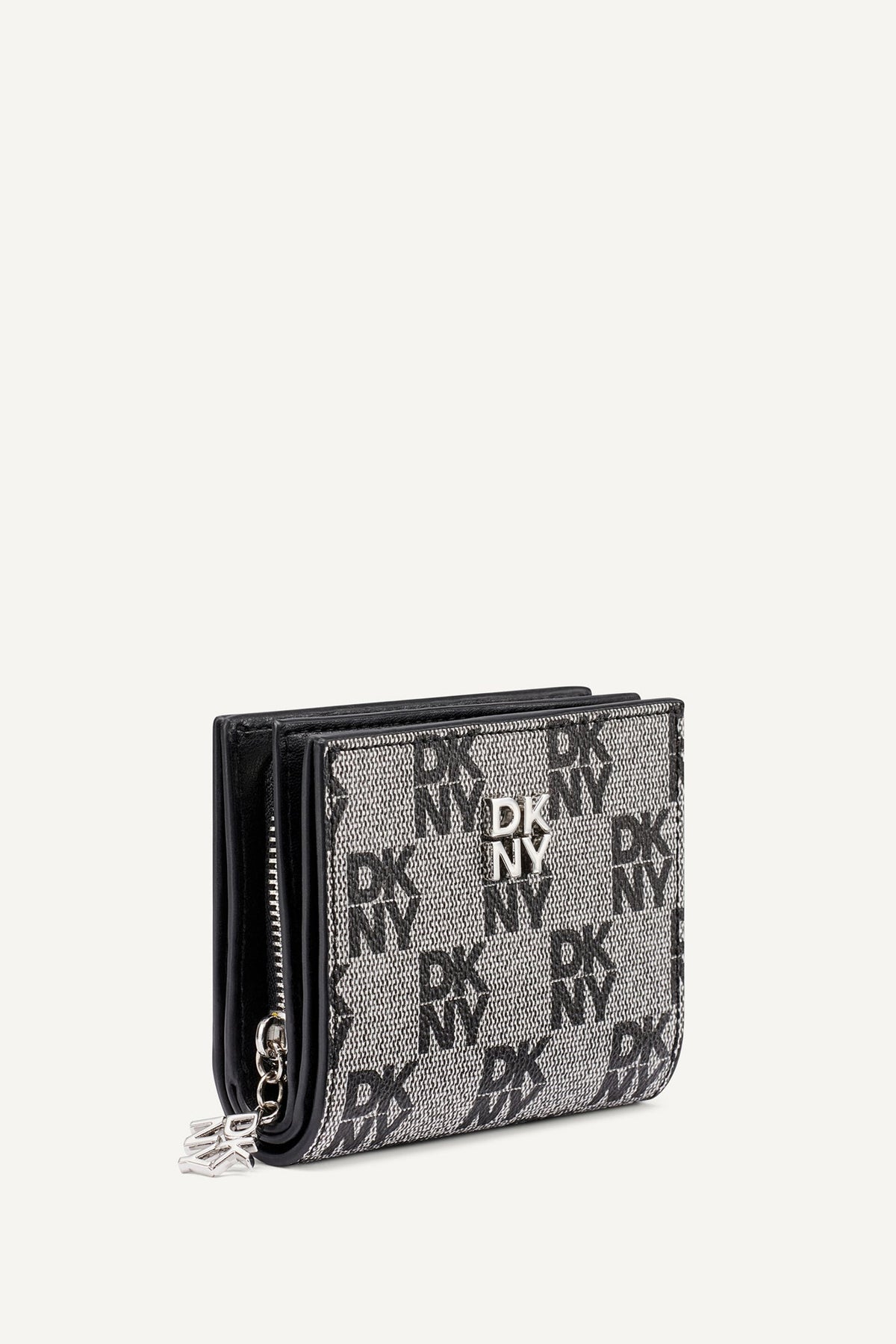 SARAH BIFOLD ZIP WALLET Black Logo Black | DKNY