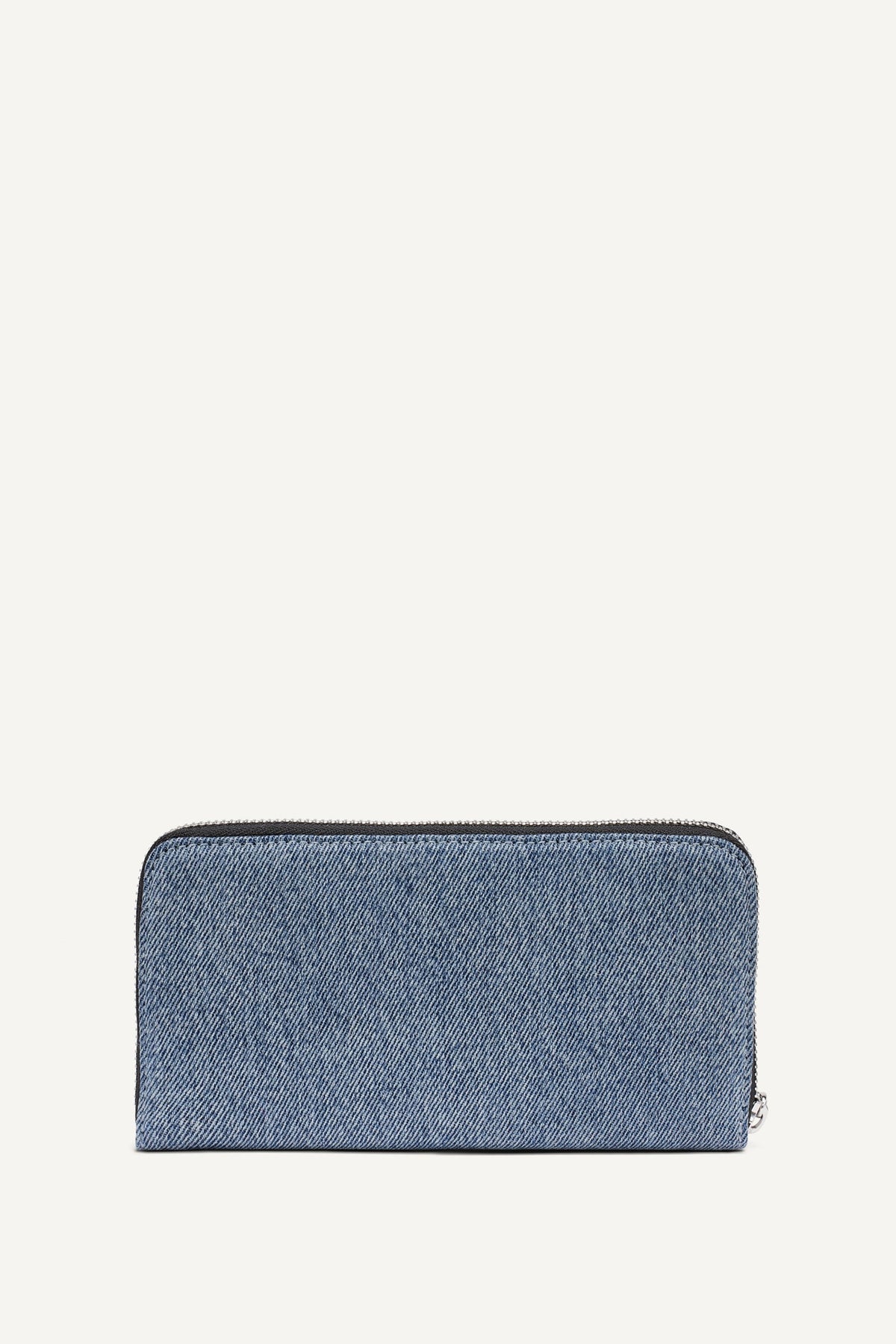 SARAH LARGE ZIP AROUND WALLET Denim/Black | DKNY