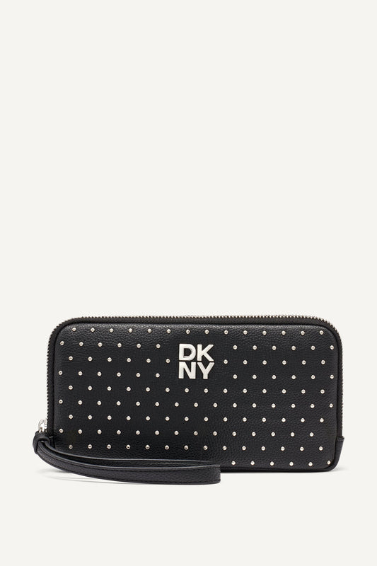 JENNY LARGE ZIP AROUND WALLET Black | DKNY