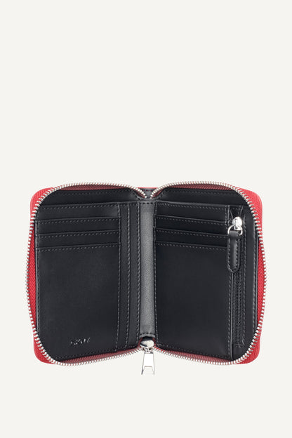 HADLEE SMALL ZIP AROUND WALLET BRIGHT RED | DKNY