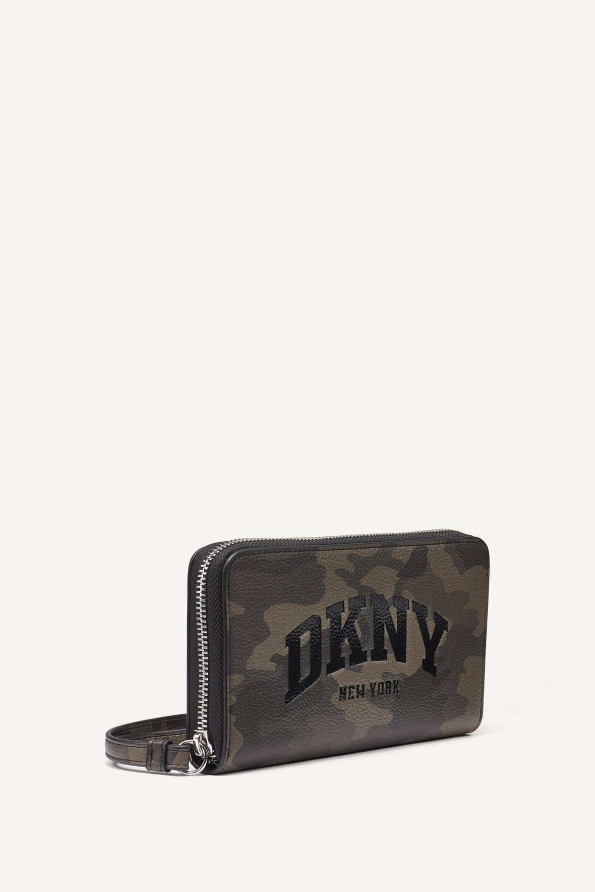 HADLEE LARGE ZIP AROUND WALLET WITH WRISTLET Camouflage | DKNY