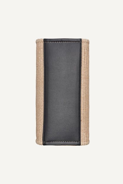 HADLEE SMALL STRAW LOGO TOTE Natural/Black | DKNY