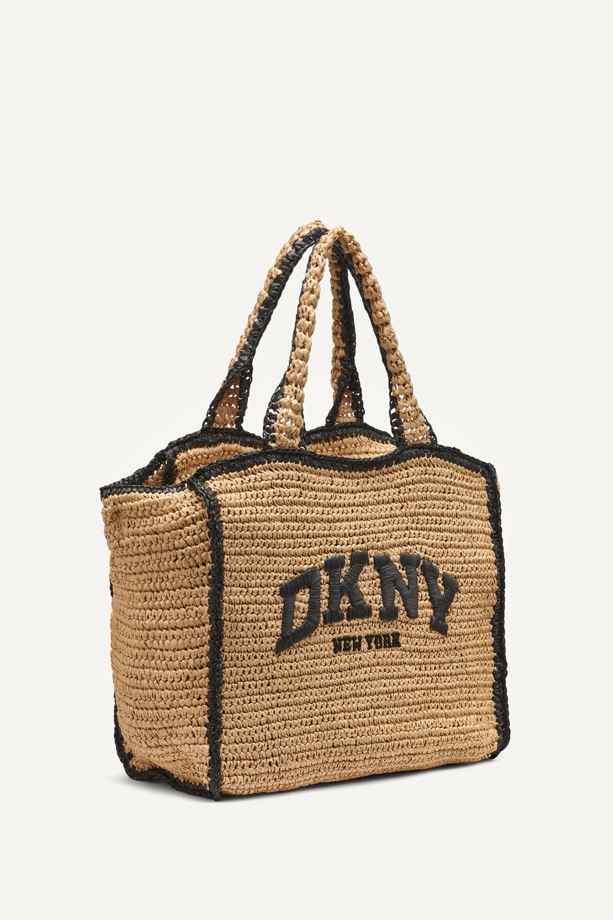 HADLEE MEDIUM WOVEN TOTE Natural/Black | DKNY