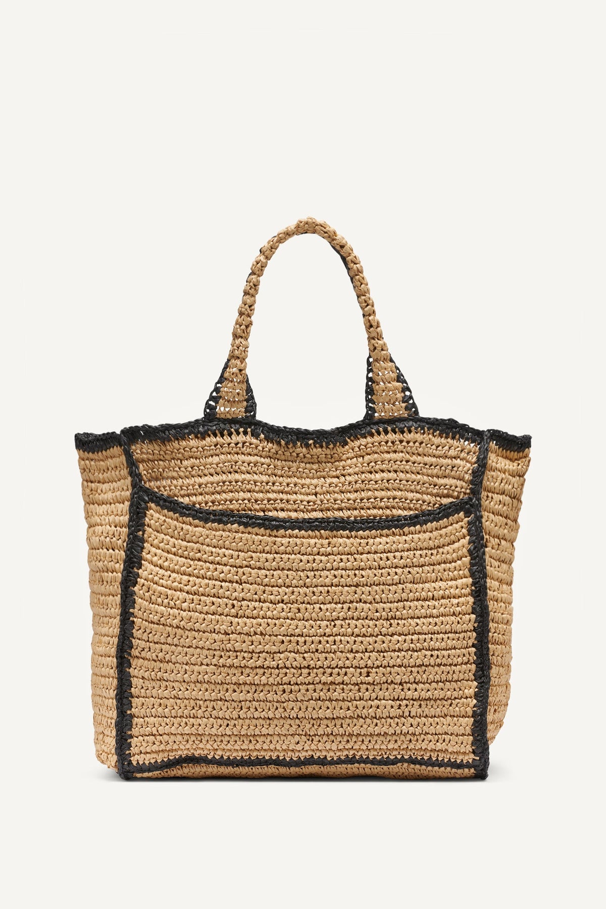 HADLEE MEDIUM WOVEN TOTE Natural/Black | DKNY