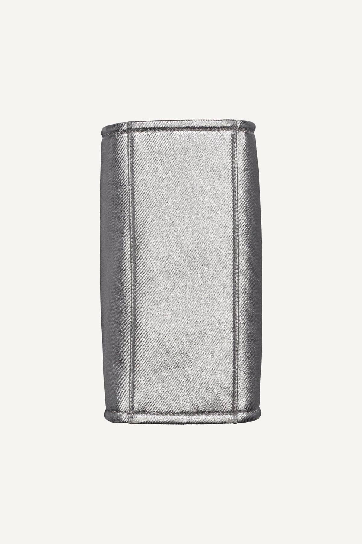 HADLEE SMALL METALLIC LOGO-EMBOSSED TOTE SILVER | DKNY