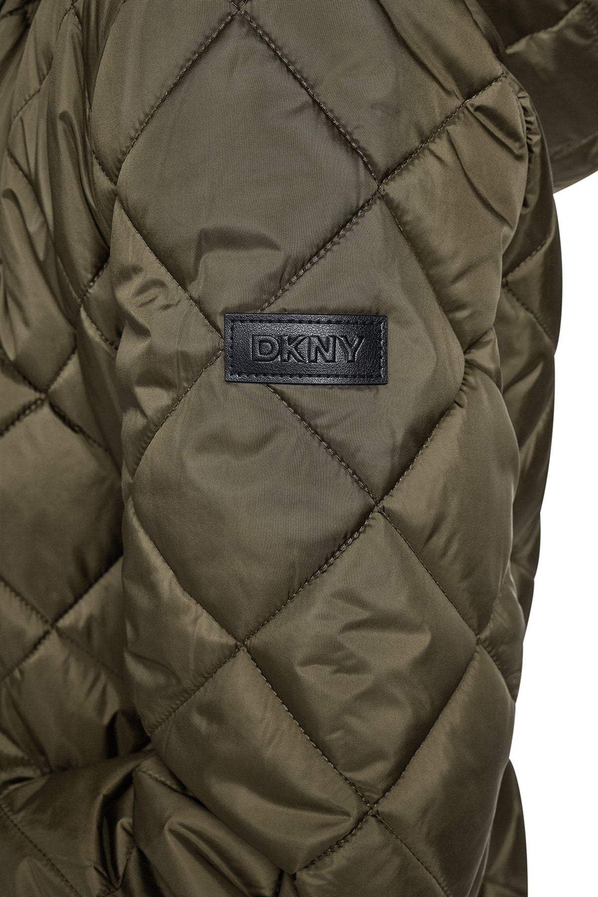 CORDUROY COLLAR HOODED QUILTED COAT Dark Navy | DKNY