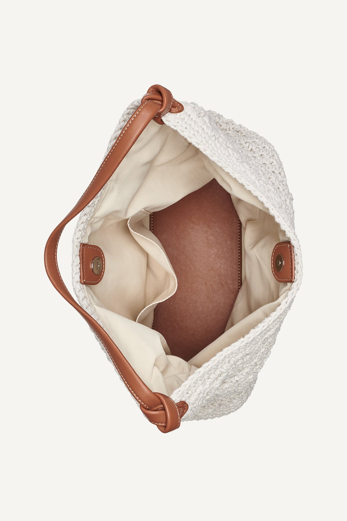 PAULA CROCHET LOGO HOBO BAG Natural | DKNY