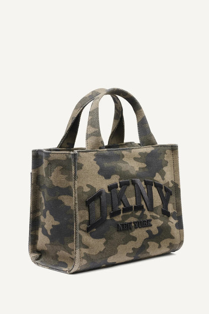 HADLEE SMALL LOGO-EMBROIDERED CAMO TOTE Camouflage | DKNY