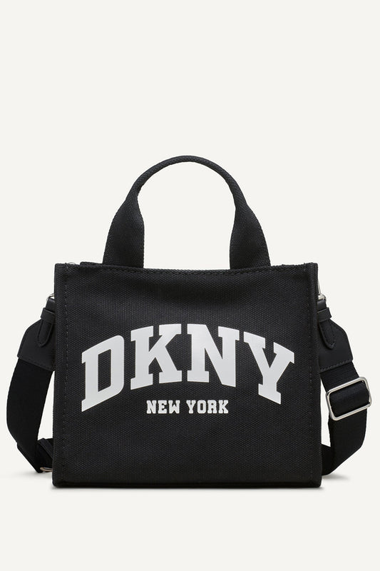 HADLEE CANVAS SMALL LOGO TOTE Light Khaki/Marshmallow | DKNY