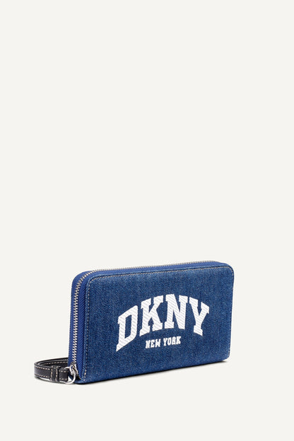 HADLEE LARGE ZIP AROUND WALLET Denim | DKNY