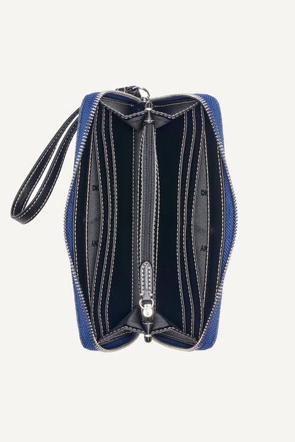 HADLEE LARGE ZIP AROUND WALLET Denim | DKNY