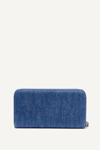 HADLEE LARGE ZIP AROUND WALLET Denim | DKNY