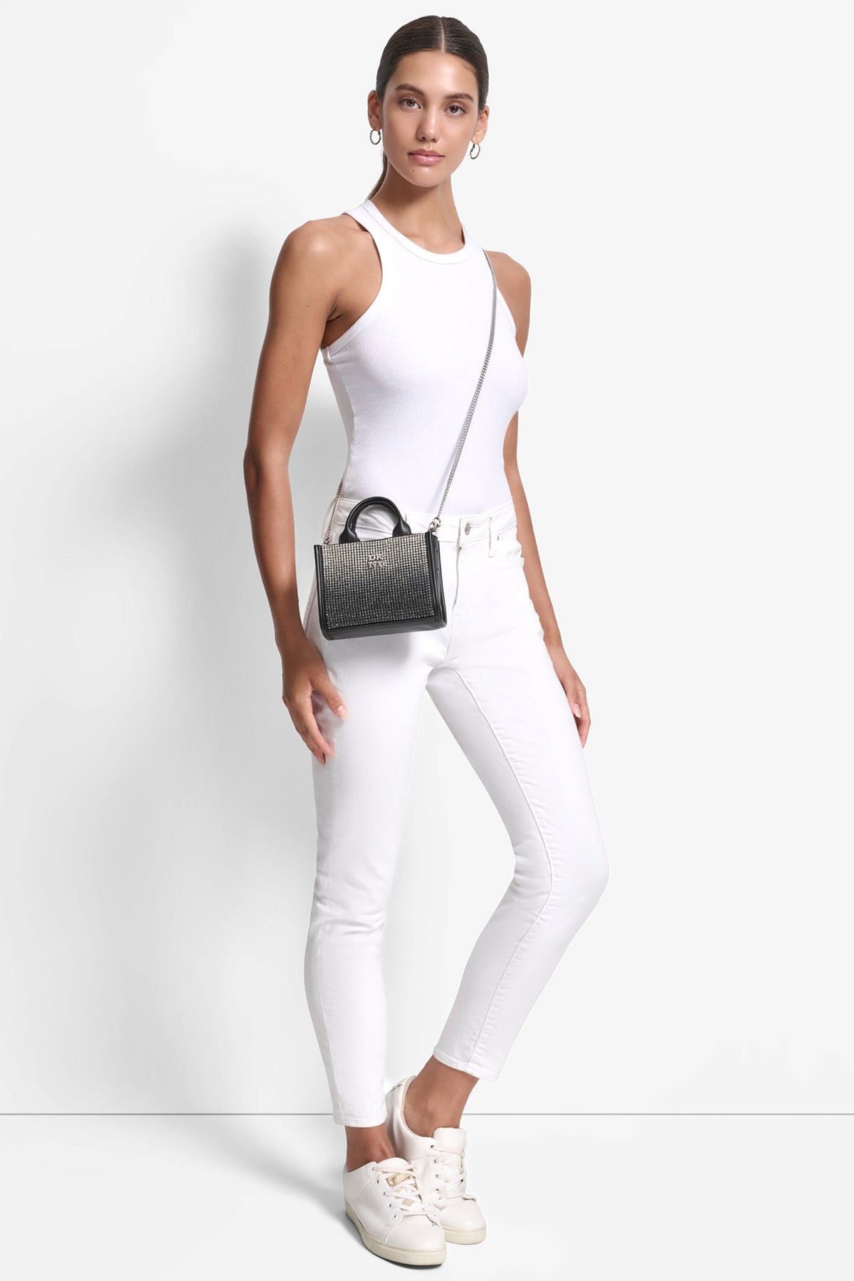 HADLEE MINI CROSSBODY BLACK/SILVER | DKNY