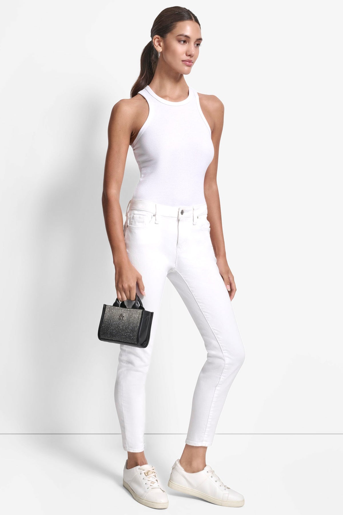 HADLEE MINI CROSSBODY BLACK/SILVER | DKNY