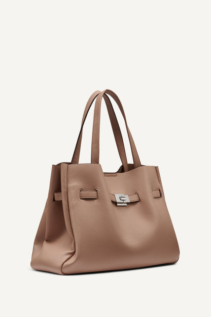 BRYAR LARGE SMILEY FACE SATCHEL Cappuccino | DKNY