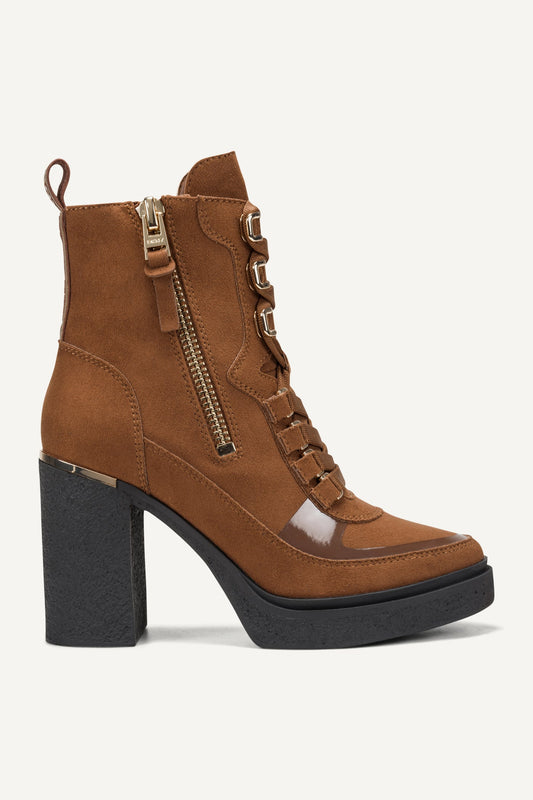 TOIA LACE-UP PLATFORM BOOTIE Walnut | DKNY