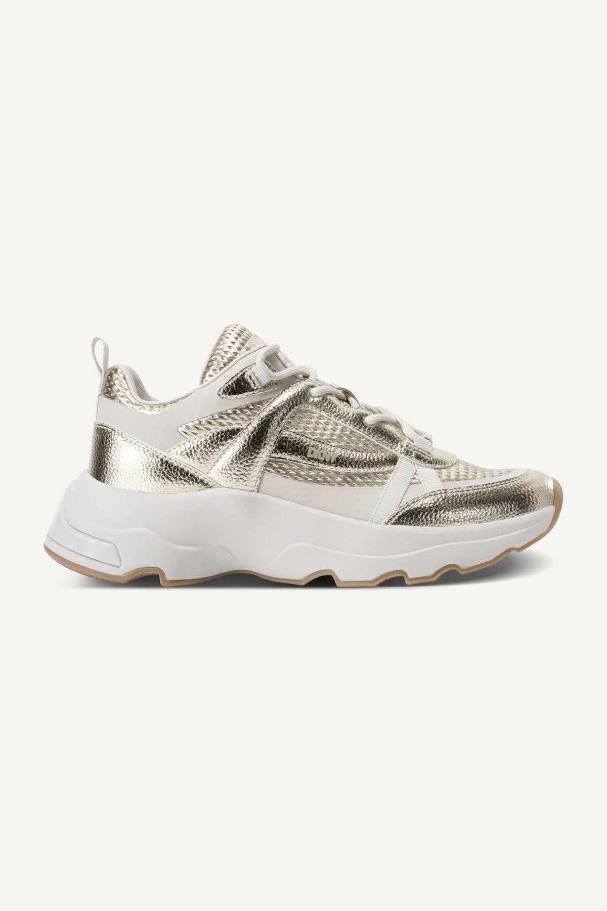 JUNA LACE-UP SNEAKERS WHITE GOLD | DKNY