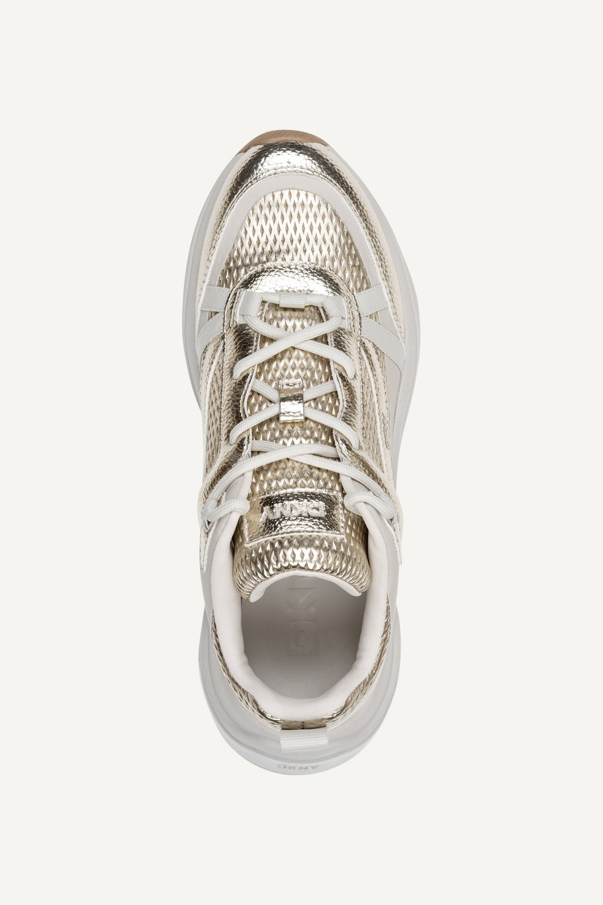 JUNA LACE-UP SNEAKERS WHITE GOLD | DKNY